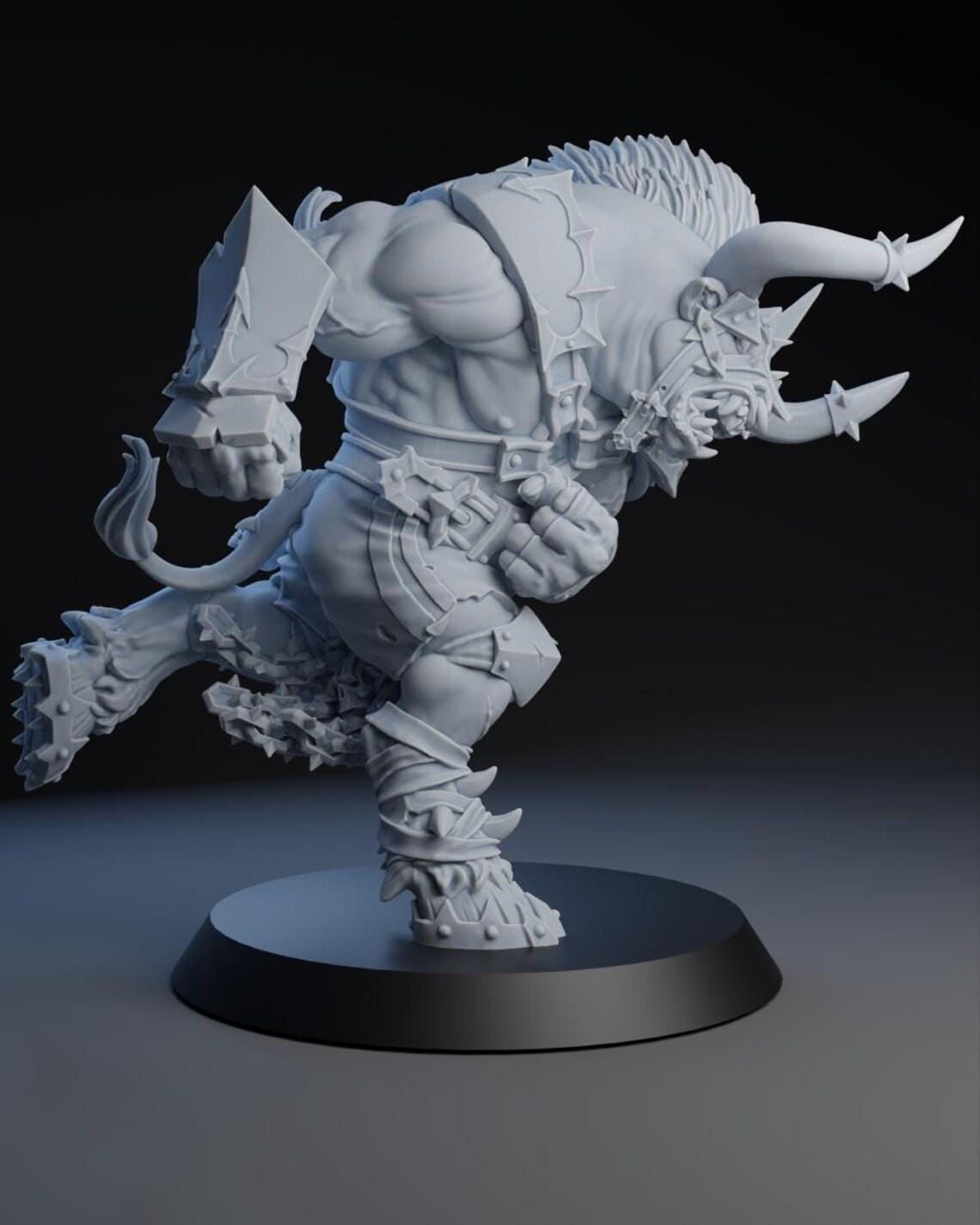 Minotaur Charging Star Player - Fantasy Football - Brutefun Miniatures