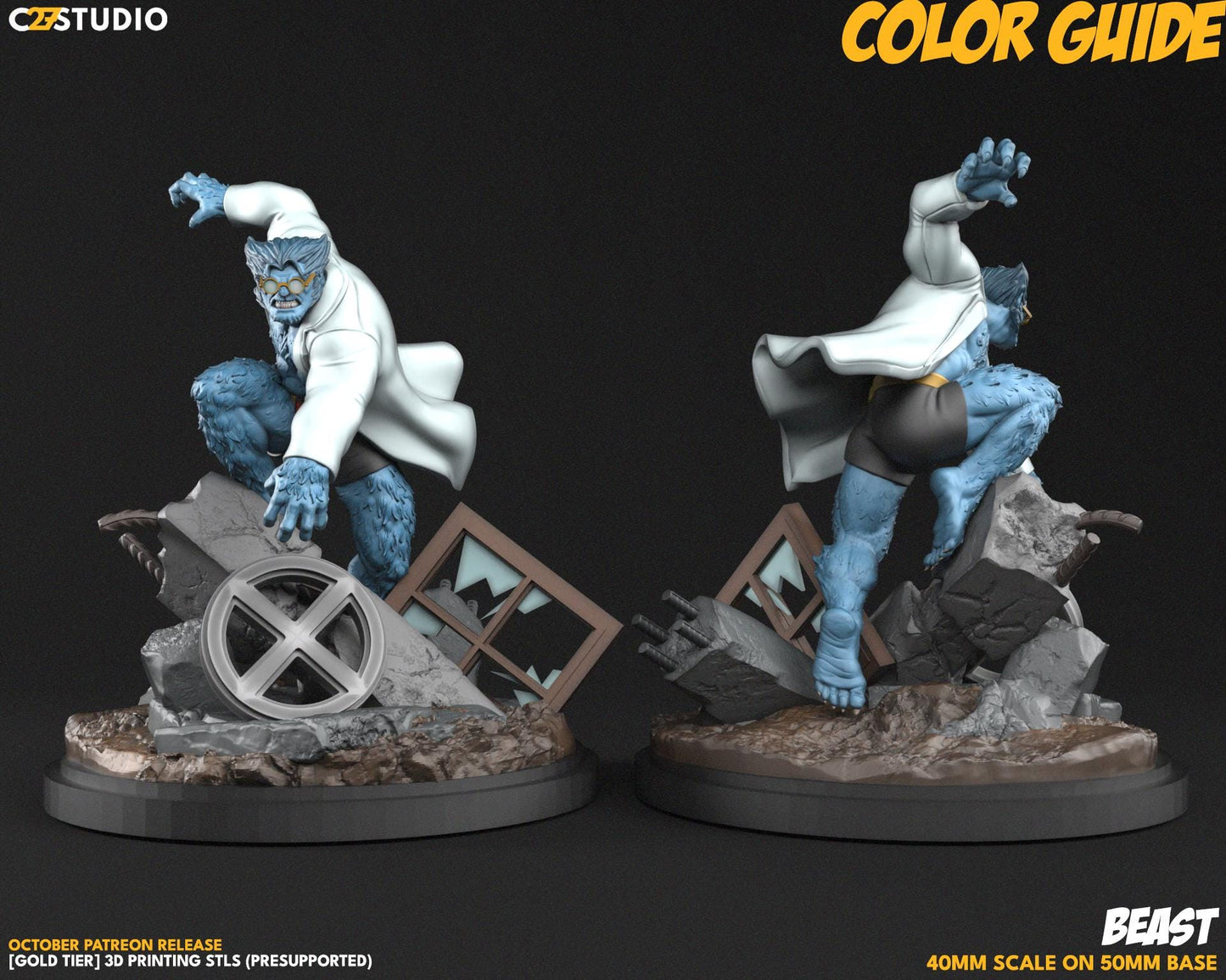 Beast (Dr. Squatch by C27 - 40mm miniature) - Marvel Crisis Protocol Proxy