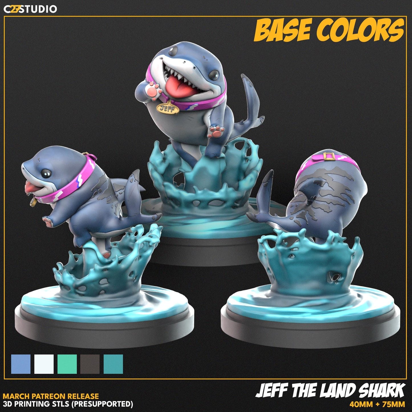 Jeff the Land Shark - Rivals - (Snack Attack by C27 - 40mm miniature) - Crisis Protocol Proxy
