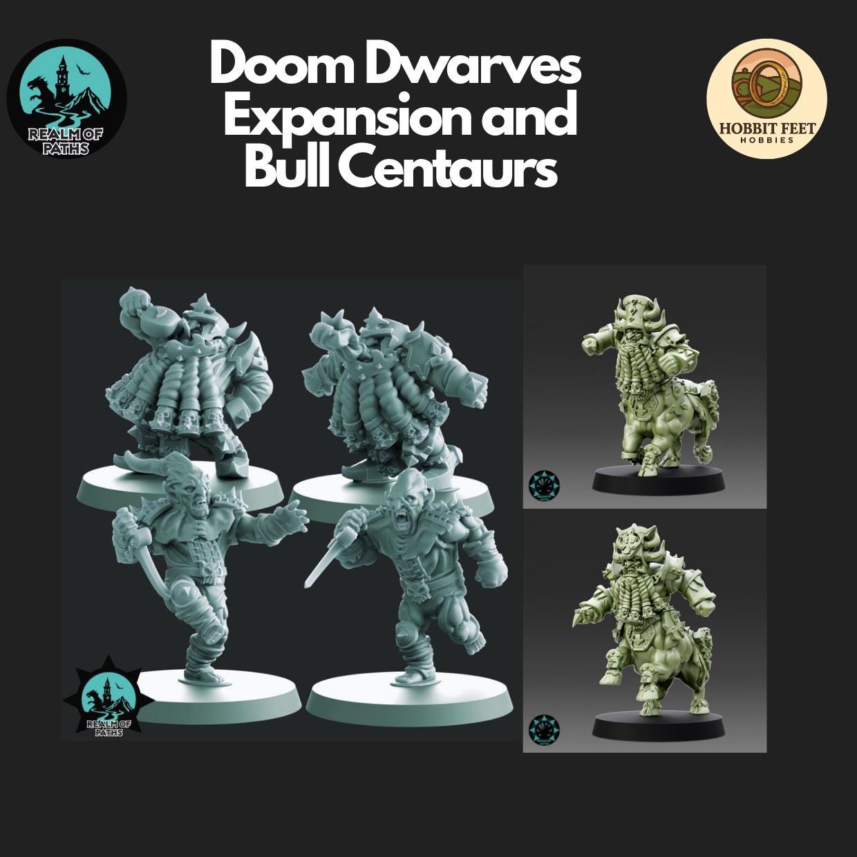 Doom Dwarfs Iron Boulders Team - Realm Of Paths Miniatures - Fantasy Football