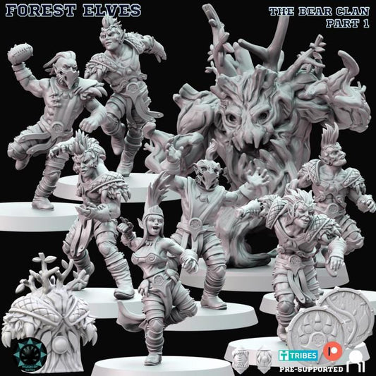 Forest Elves Team Complete - Wood Elves - Fantasy Football - Realm Of Paths Miniatures