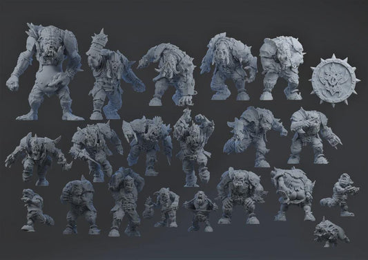 Pig Iron Pummelers Orc Team Full Bundle - Fantasy Football - Designed by Brutefun Miniatures