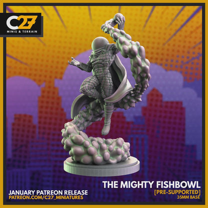 Mysterio - (Mighty Fishbowl by C27 - 40mm miniature) - Crisis Protocol Proxy