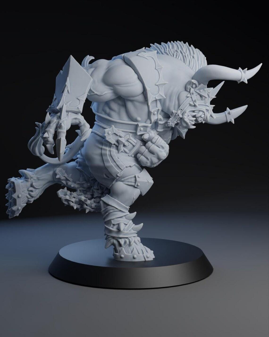 Minotaur Charging Star Player - Fantasy Football - Brutefun Miniatures