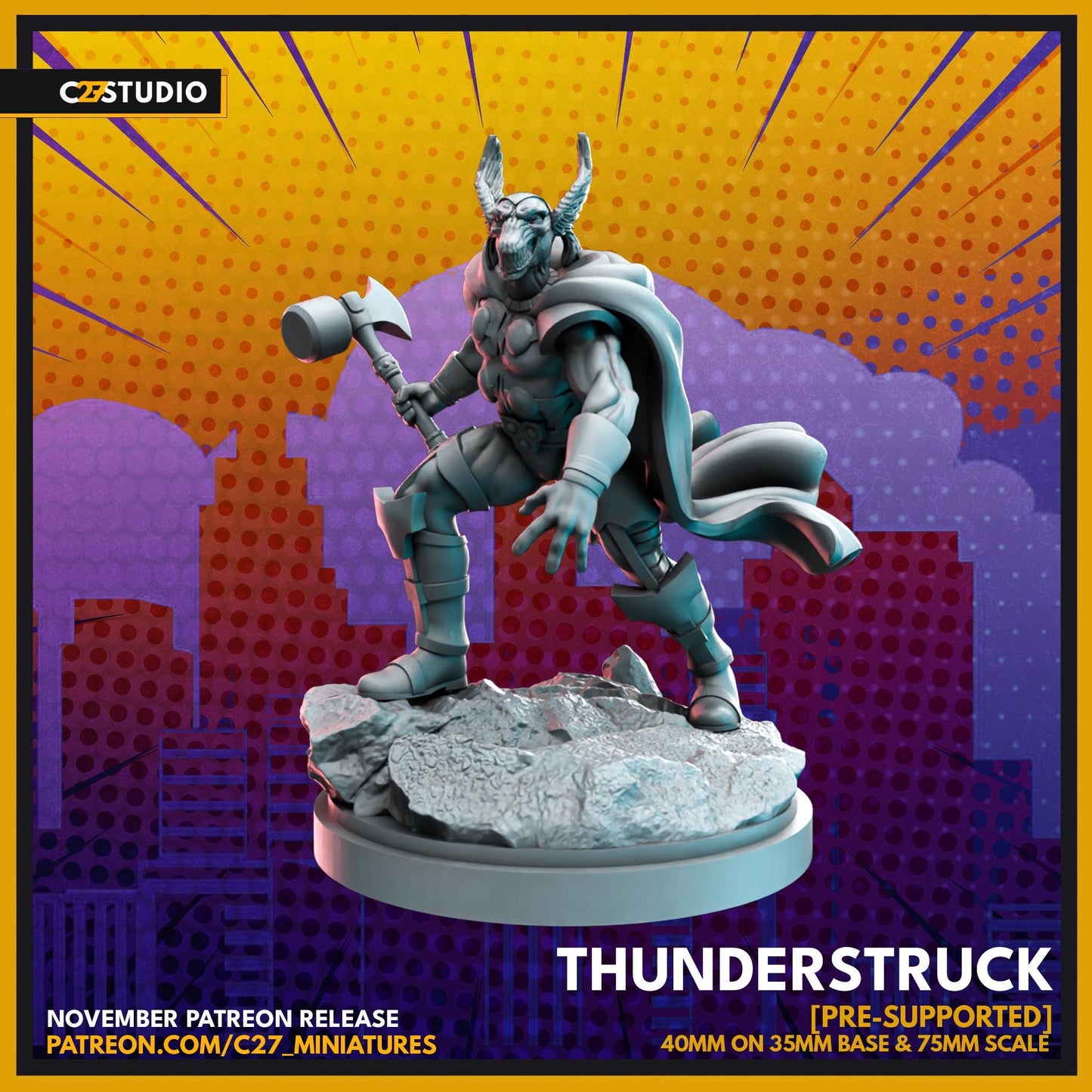Beta Ray Bill (Thunderstruck by C27 - 40mm miniature) - Crisis Protocol Proxy