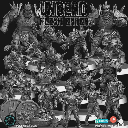 Undead Flesheaters Complete Team - Fantasy Football - Realm Of Paths Miniatures