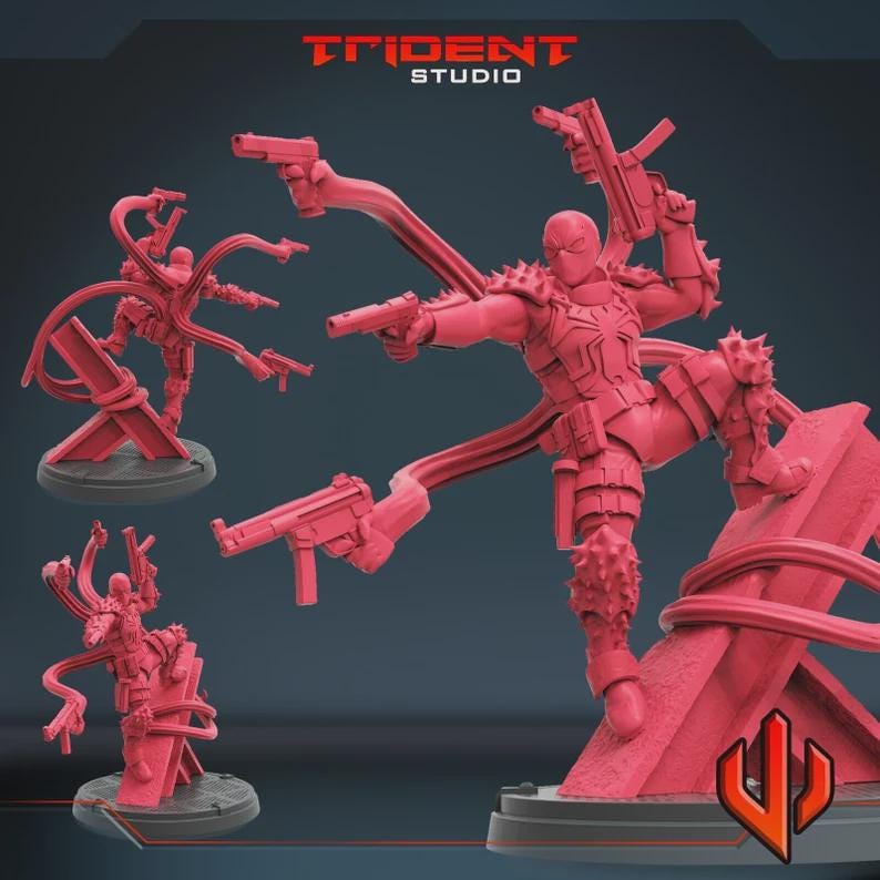 Agent Venom (By Trident Studios - 40mm miniature) - Crisis Protocol Proxy