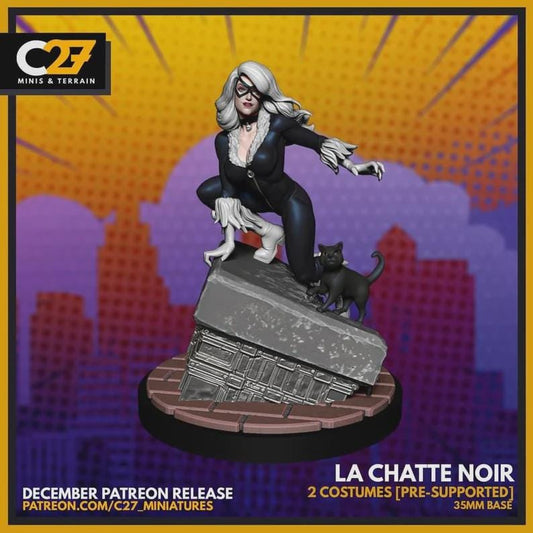 Black Cat - Felicia Hardy (La Chatte Noir by C27 - 40mm miniature) - Crisis Protocol Proxy