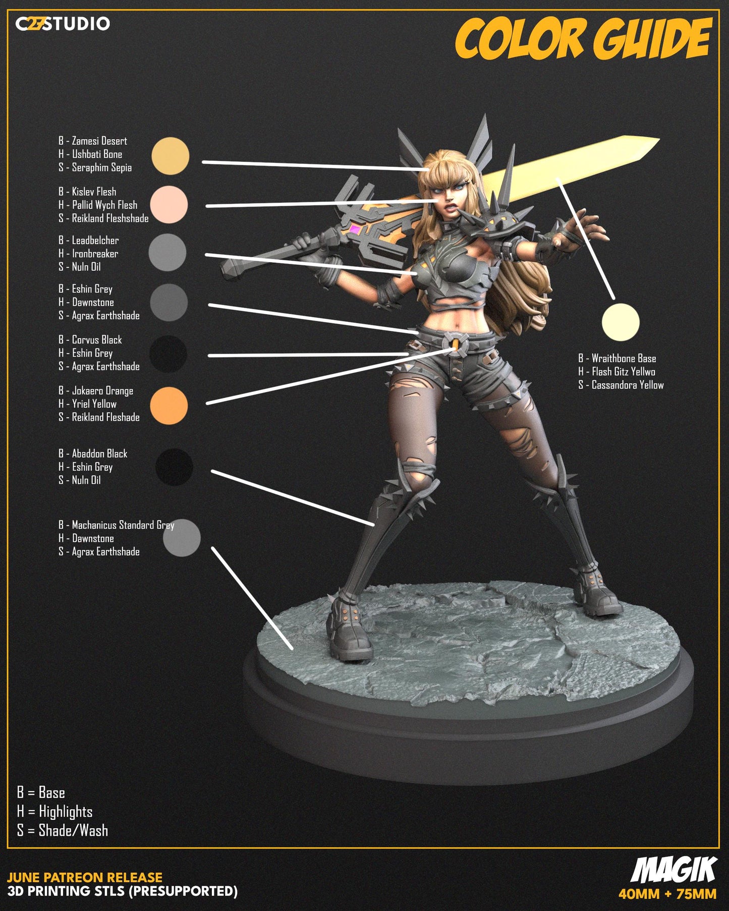 Magik Marvel Rivals - (Magik by C27 - 40mm miniature) - Magic - Magick - Crisis Protocol Proxy