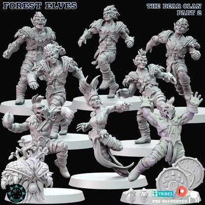 Forest Elves Team Complete - Wood Elves - Fantasy Football - Realm Of Paths Miniatures