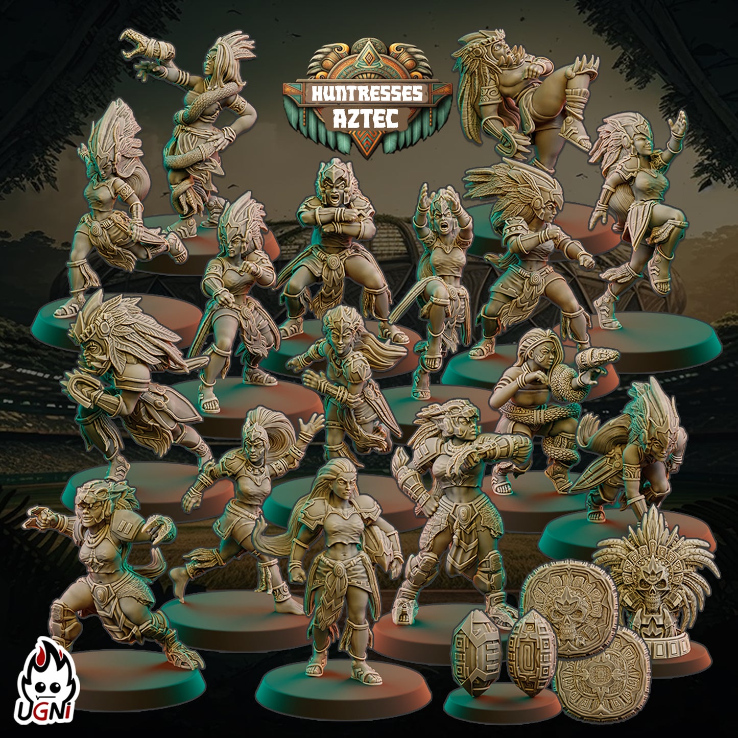 Huntress Aztec Team - UGNI Miniatures - Fantasy Football