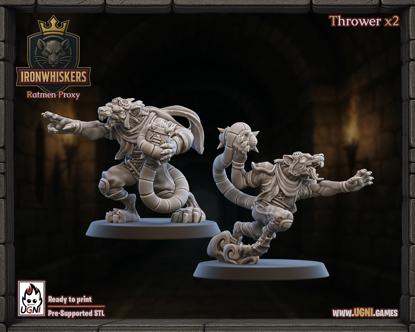 Iron Whiskers Ratmen Team - UGNI Miniatures - Fantasy Football