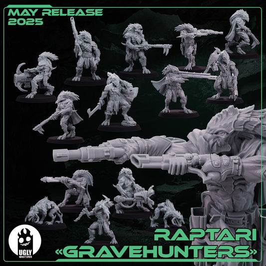 Raptari Grave Hunters | KT | Grimdark Future | OPR | UGLY Miniatures