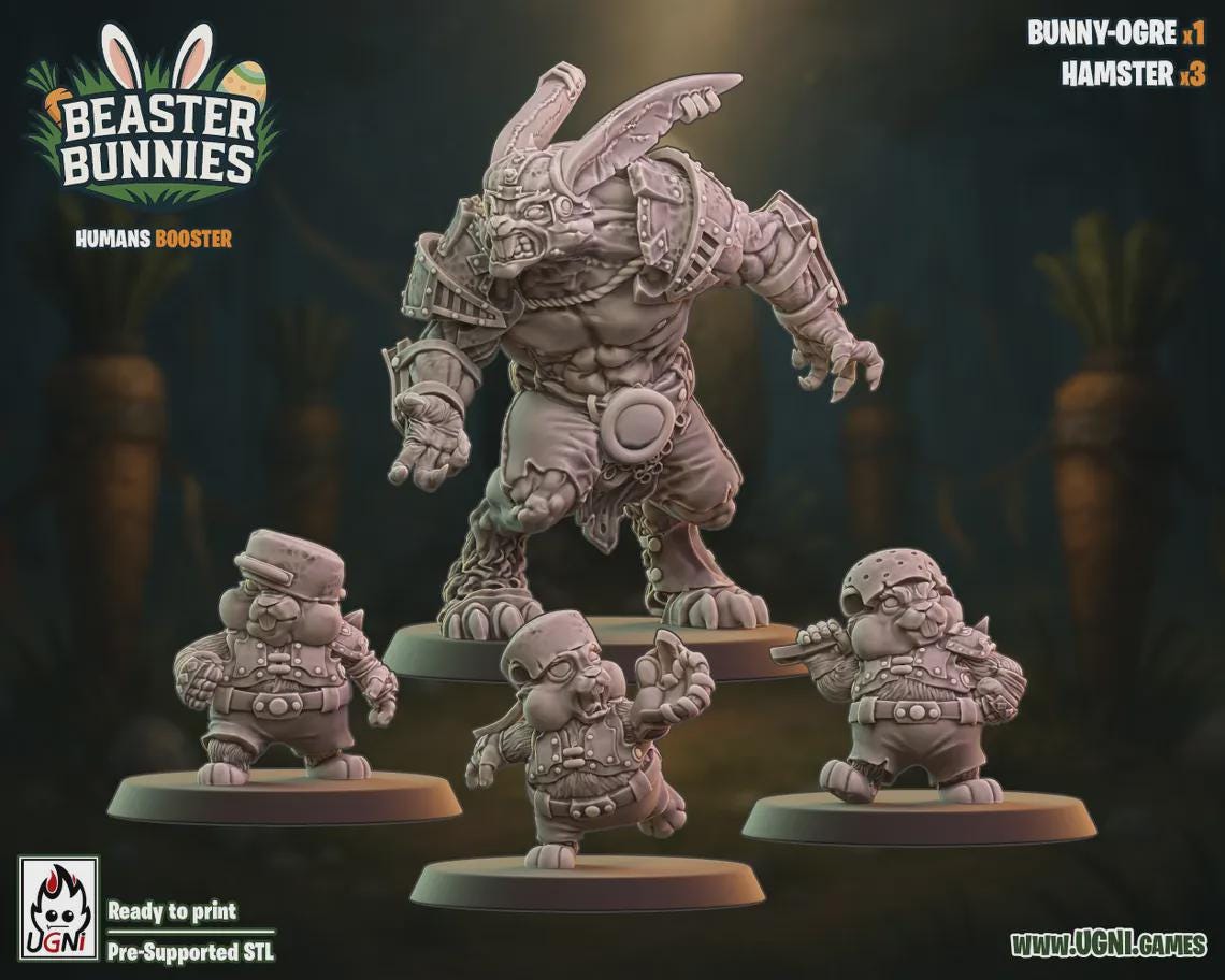 Easter Bunnies Team - Human, Rats, or Slann - UGNI Miniatures