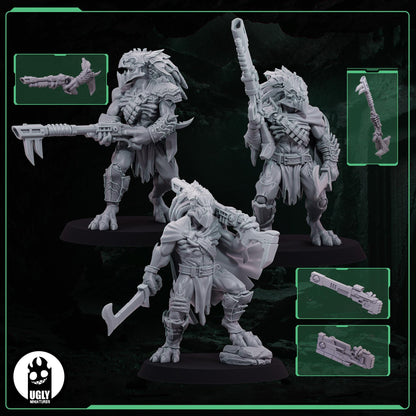 Raptari Grave Hunters | KT | Grimdark Future | OPR | UGLY Miniatures