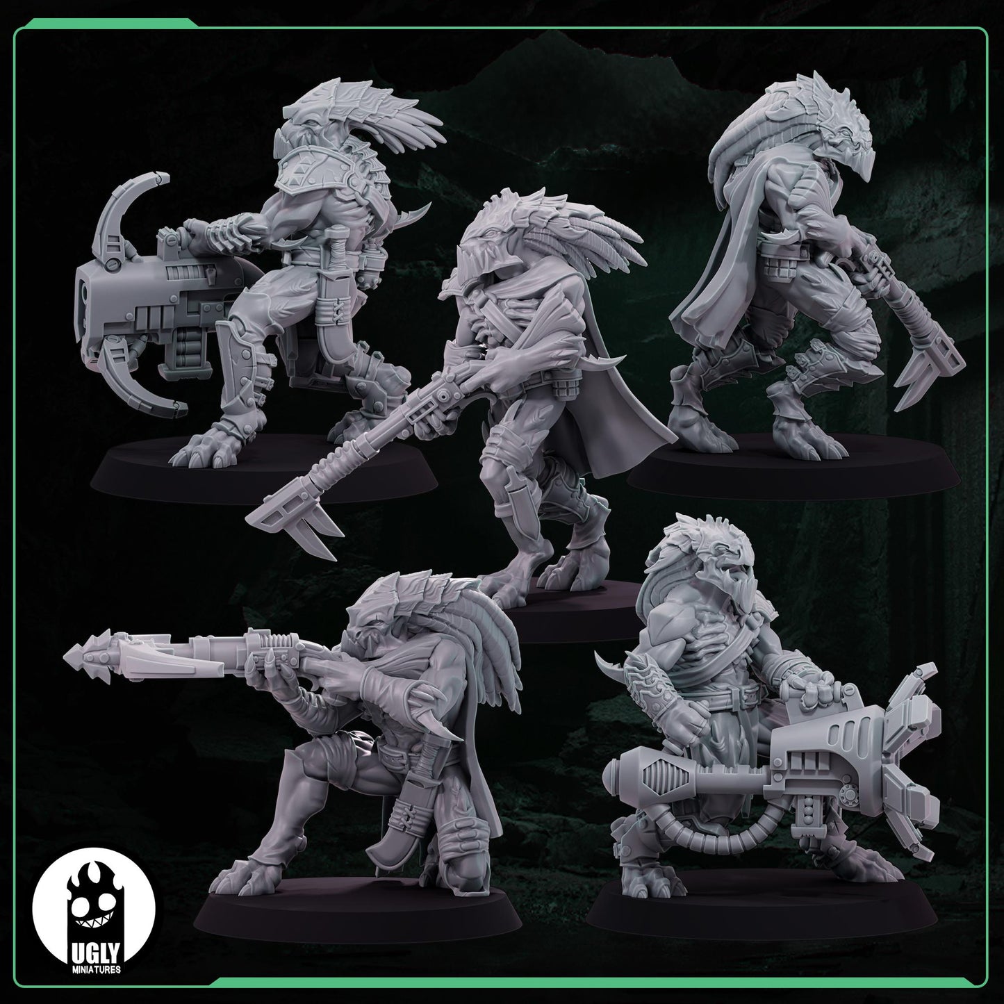 Raptari Grave Hunters | KT | Grimdark Future | OPR | UGLY Miniatures