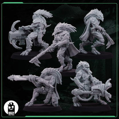 Raptari Grave Hunters | KT | Grimdark Future | OPR | UGLY Miniatures