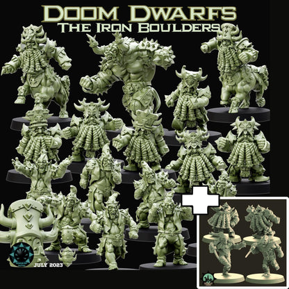 Doom Dwarfs Iron Boulders Team - Realm Of Paths Miniatures - Fantasy Football