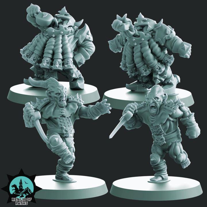 Addon Pack - Doomed Dwarves Chaos Dwarves Team - Realm of Path Miniatures - Fantasy Football